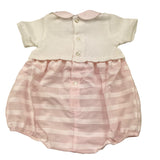 La Sartoria Dei Piccoli Pagliaccetto Bicolore Mezza Manica per Neonata LP313 BIANCO LA SARTORIA DEI PICCOLI 