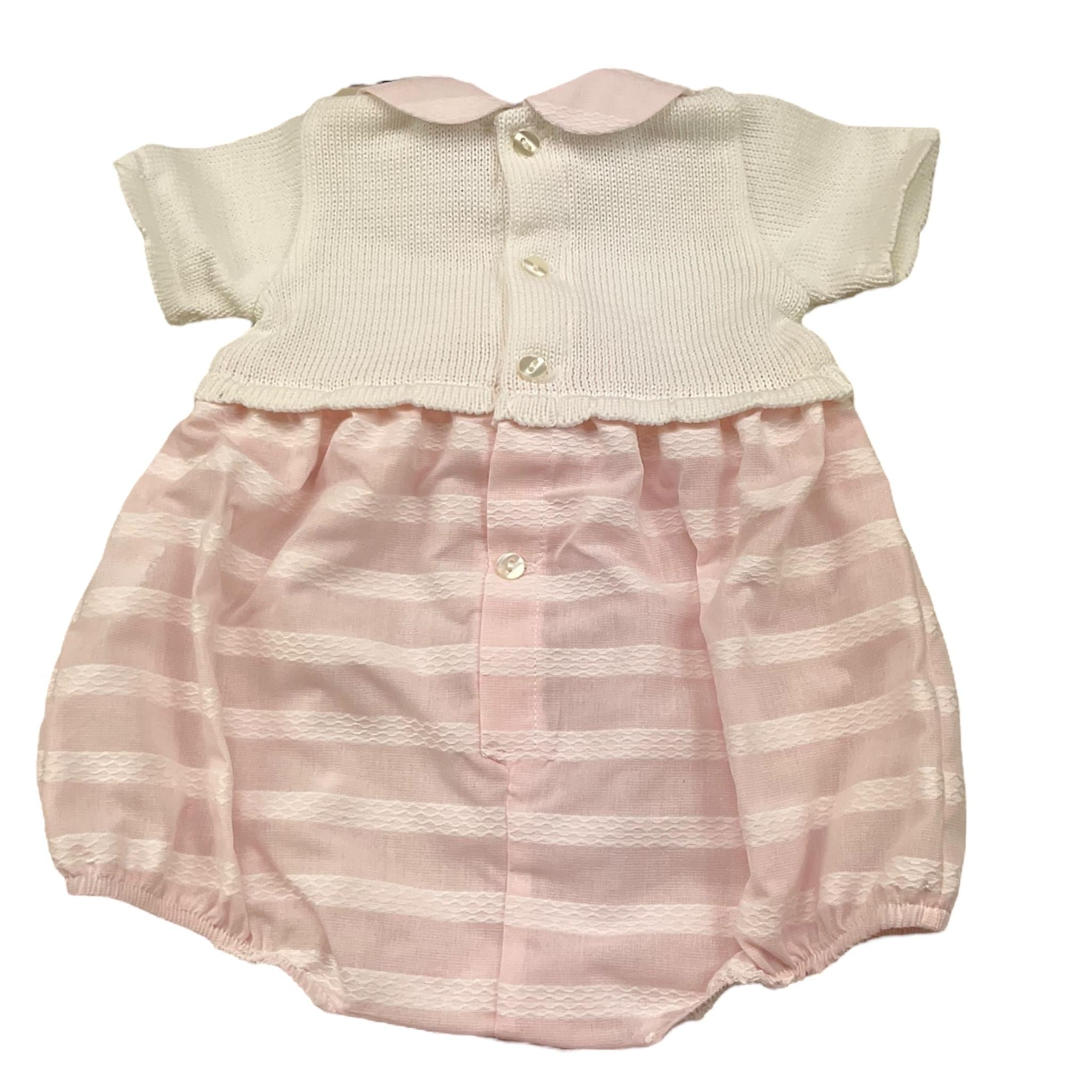 La Sartoria Dei Piccoli Pagliaccetto Bicolore Mezza Manica per Neonata LP313 BIANCO LA SARTORIA DEI PICCOLI 