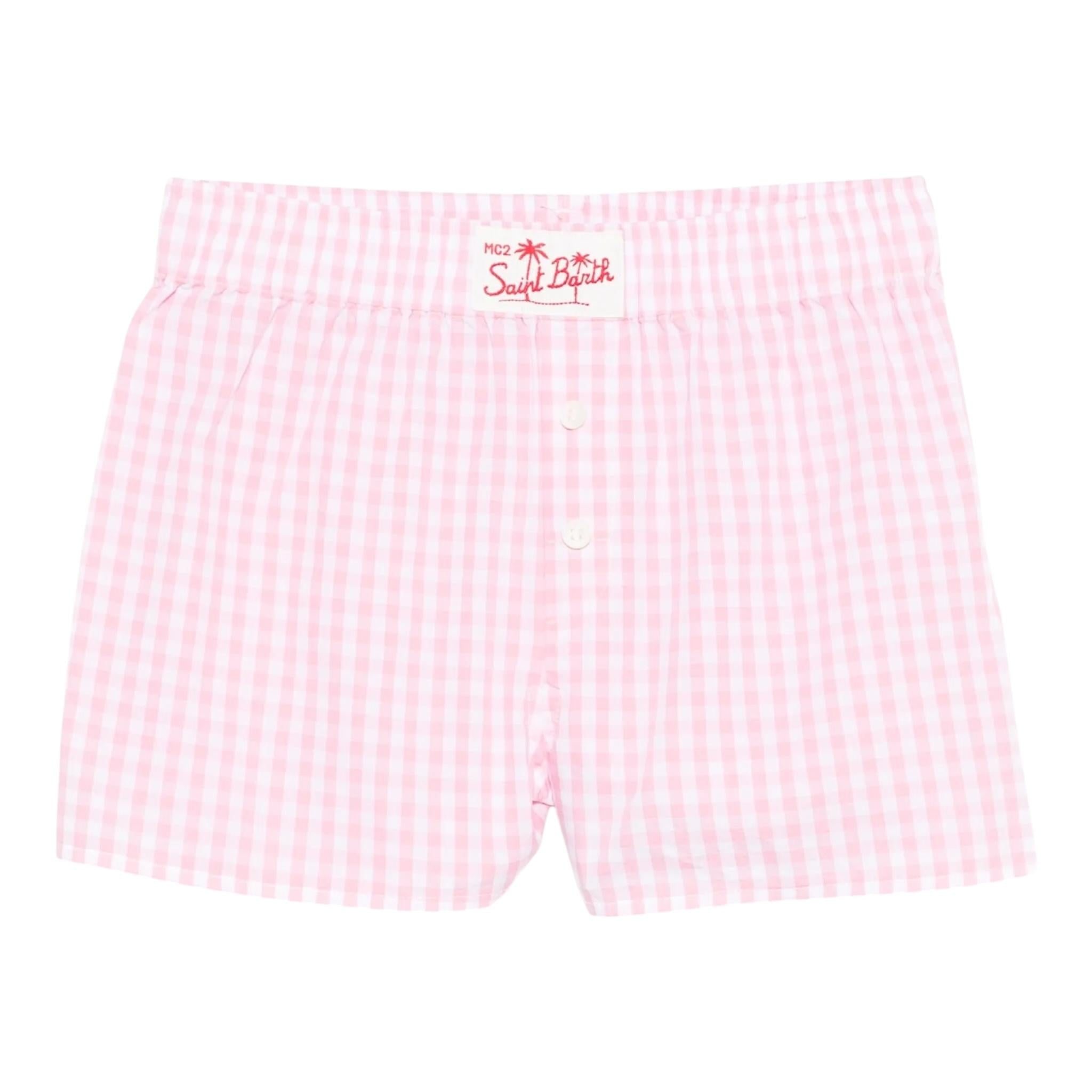 Saint Barth Short Fantasia Quadretti  per Bambina BXY0010366 ROSA SAINT BARTH 