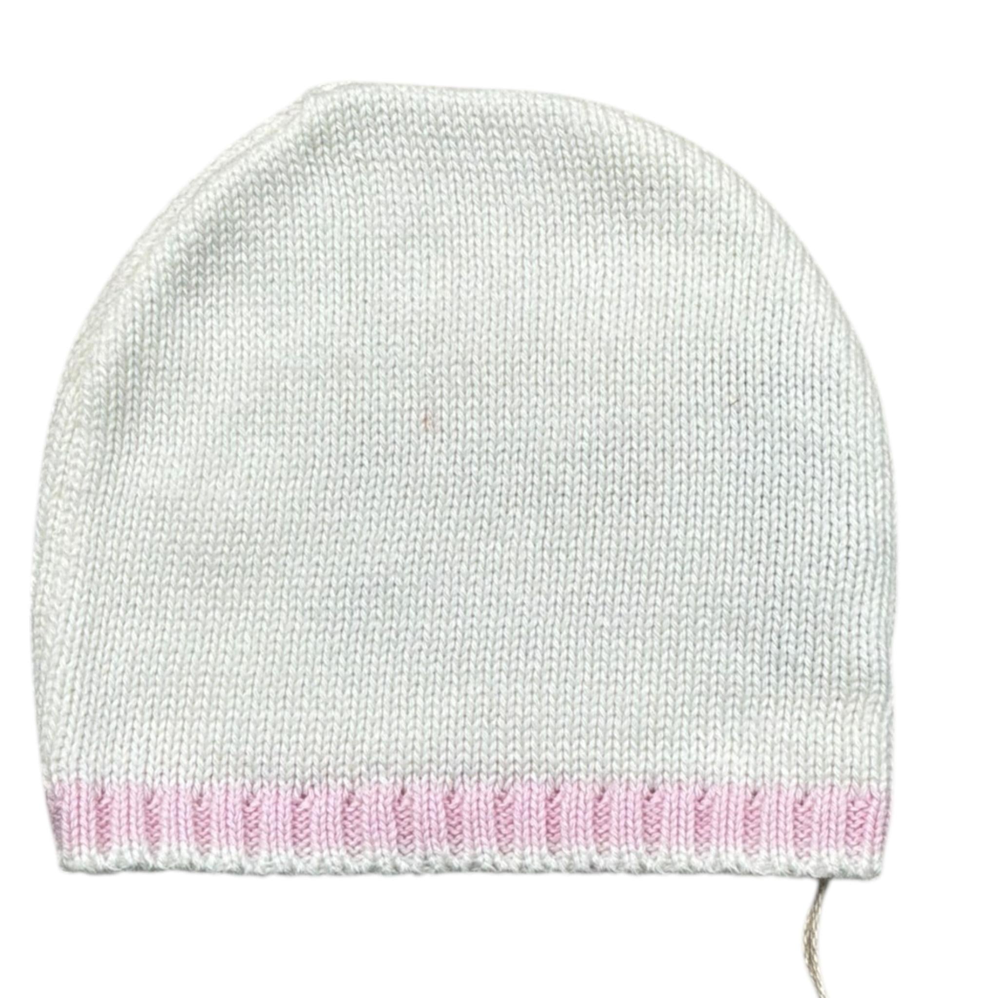 La Stupenderia Cappello Tinta Unita con Profili In Contrasto per Neonata SBCP50102103 BIANCO LA STUPENDERIA 
