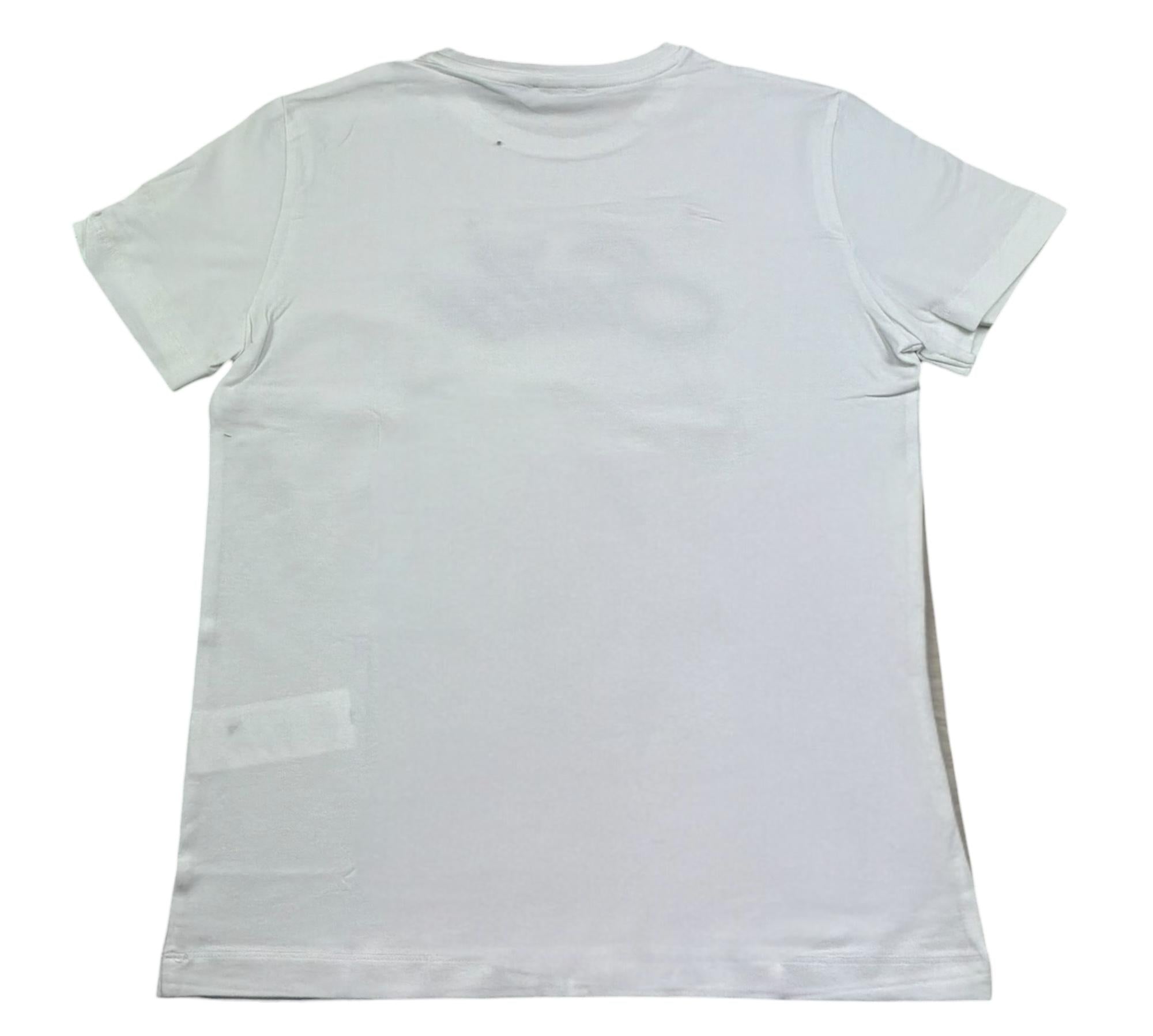 Monnalisa T-Shirt Girocollo Tinta Unita con Stampa per Bambino 253602 BIANCO MONNALISA 