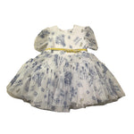 Monnalisa Abito Mezza Manica Tinta Unita Tulle per Neonata 319907 BIANCO MONNALISA 