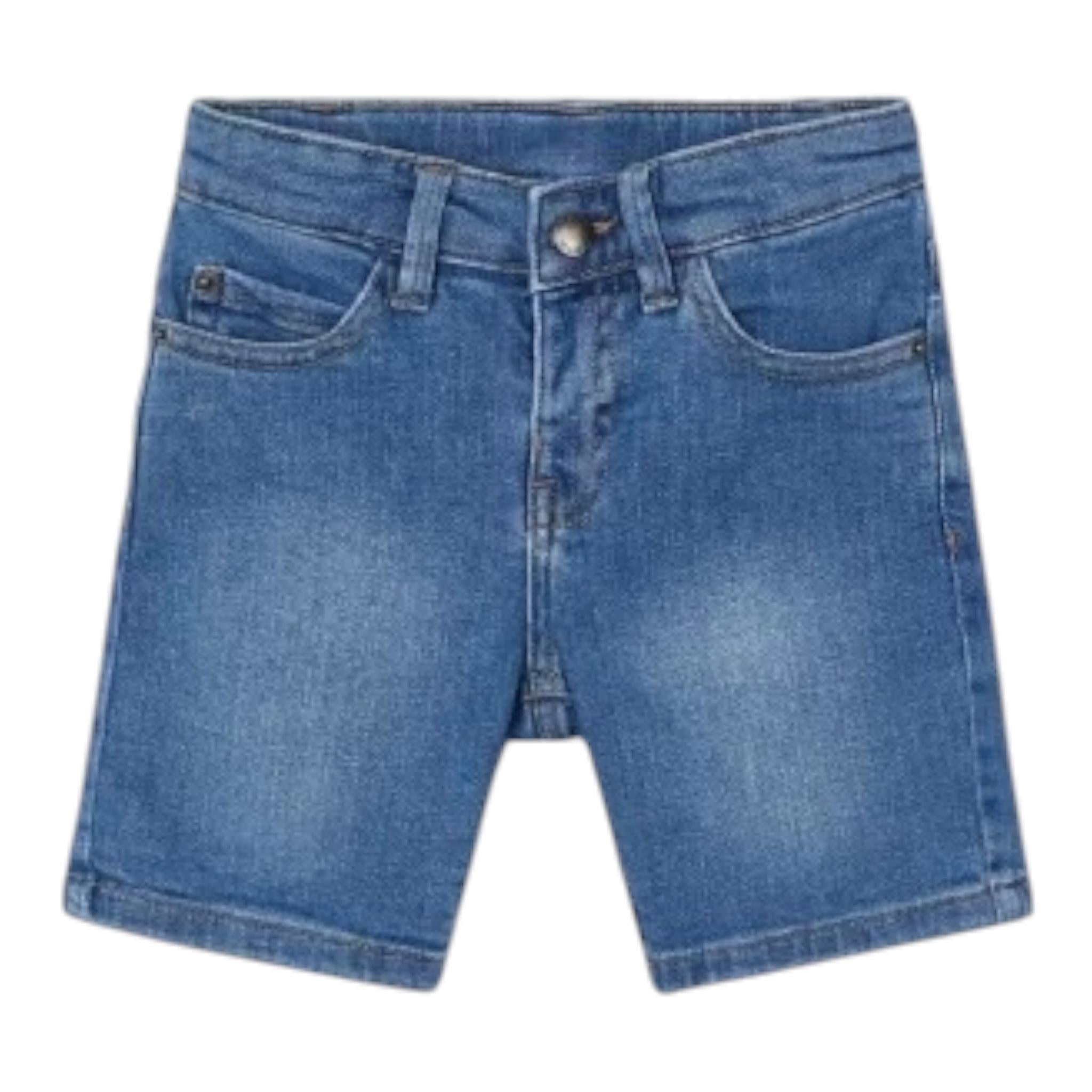 Mayoral Bermuda In Denim Tinta Unita con Girovita Regolabile per Bambino 237X BLU MAYORAL 