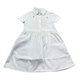 Trussardi Abito Tinta Unita Mezza Manica Modello Camicia per Bambina TGP26043VE BIANCO TRUSSARDI 