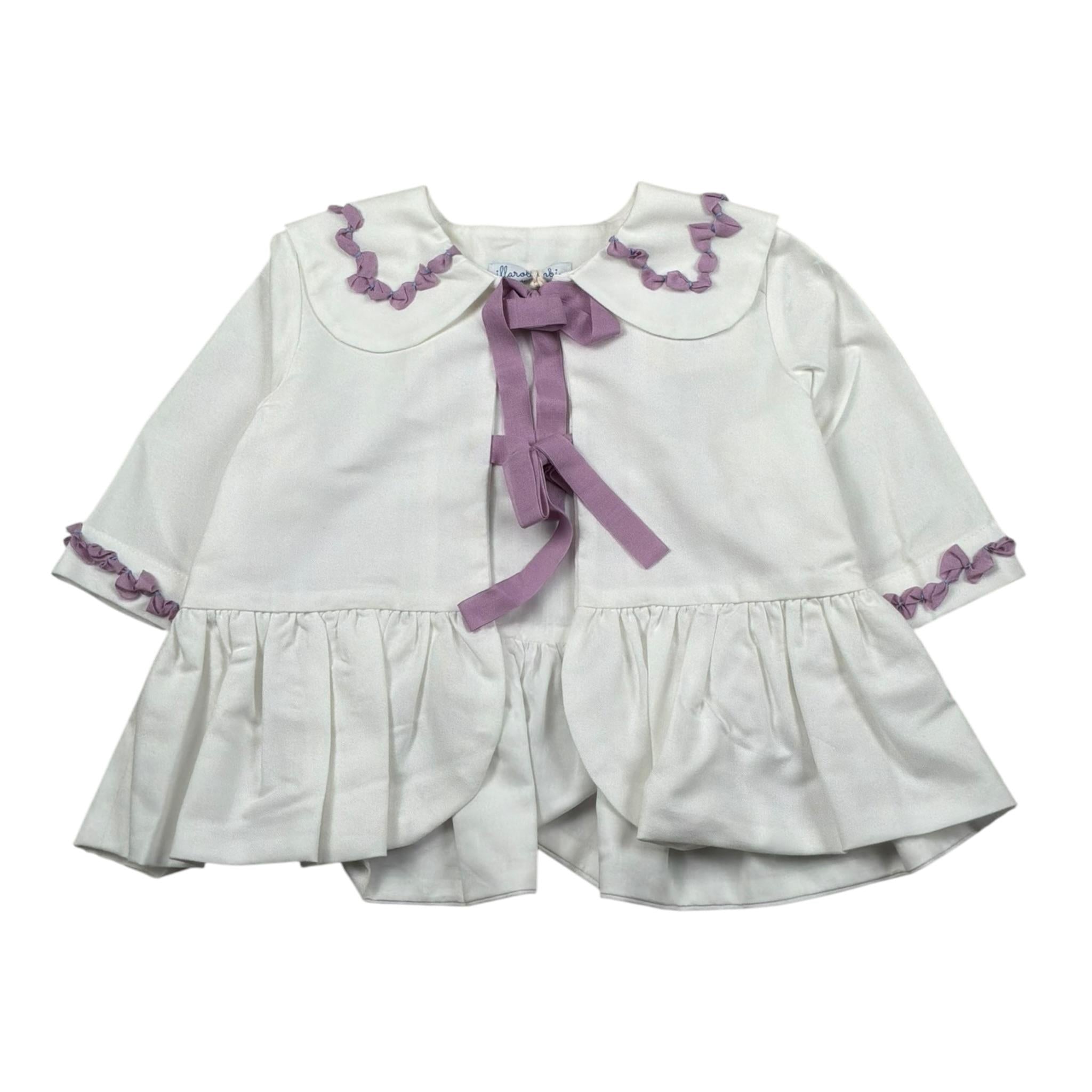 Ilfarobimbi Giacca Tinta Unita con Profili In Contrasto per Bambina IFB40714 BIANCO ILFAROBIMBI 