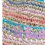 Saint Barth Cappello In Paglia Tinta Unita con Fantasia per Bambina 00885L BEIGE SAINT BARTH 
