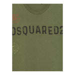 Dsquared2 T-Shirt Girocollo Tinta Unita con Stampa per Bambino DQ2753 VERDE DSQUARED2 