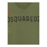 Dsquared2 T-Shirt Girocollo Tinta Unita con Stampa per Bambino DQ2753 VERDE DSQUARED2 