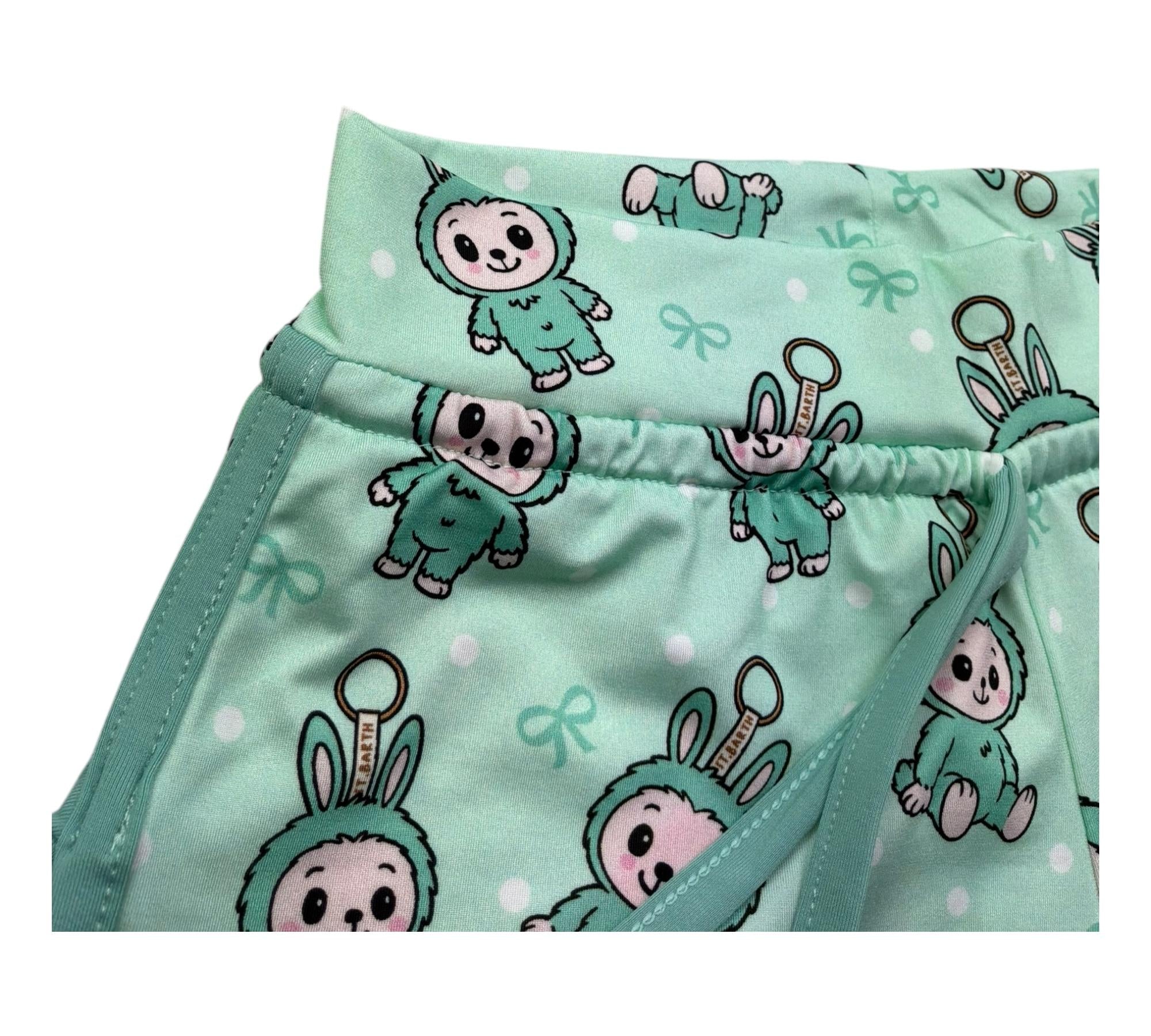 Saint Barth Short Tinta Unita con Stampe per Bambina COCO VERDE SAINT BARTH 