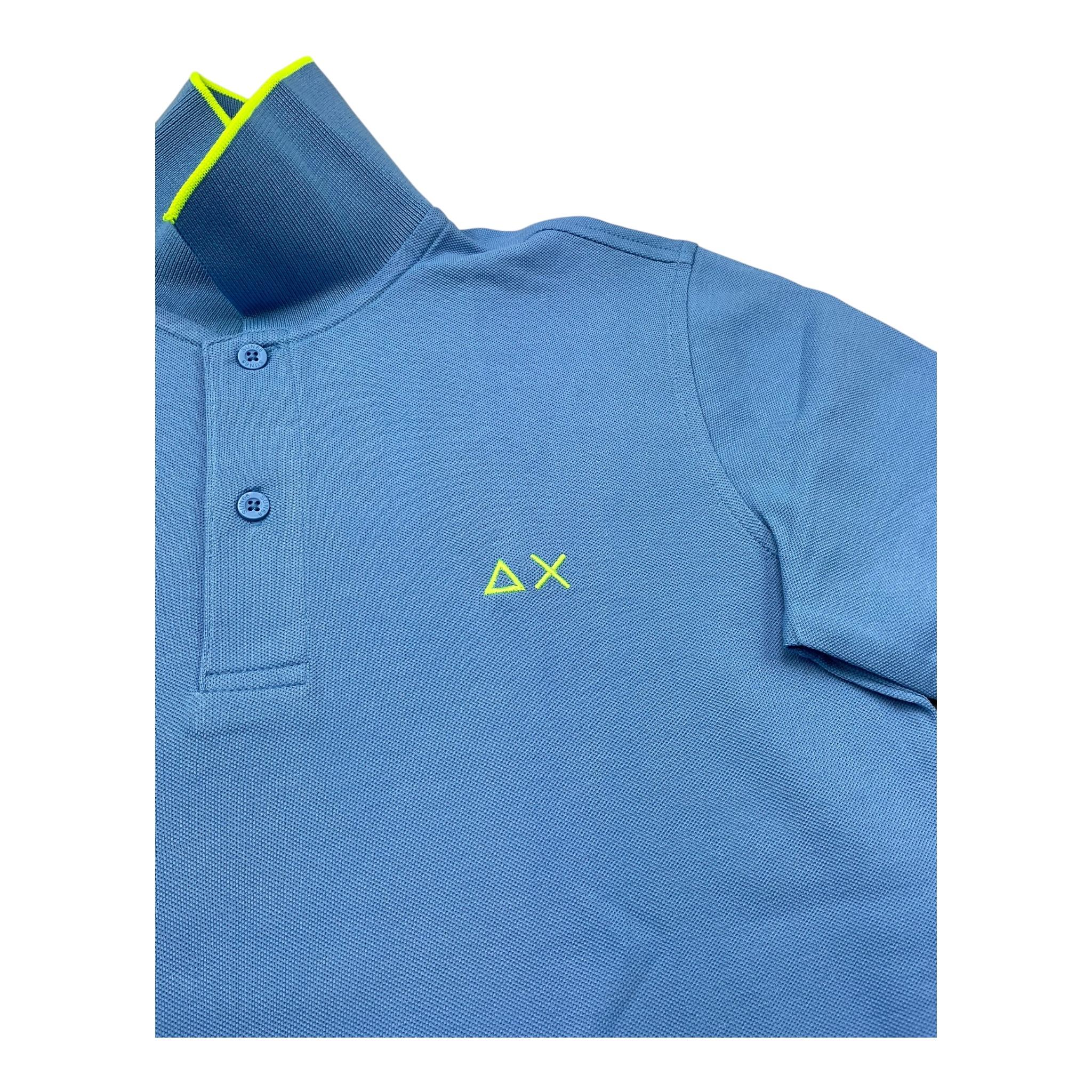 Sun68 Polo Mezza Manica Tinta Unita con Profili In Contrasto per Bambino A35320J AZZURRO SUN68 