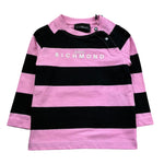 John Richmond T-Shirt Fantasia A Righe Bicolore per Neonata RIP26054TS NERO/ROSA JOHN RICHMOND 