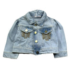 Miss Grant Giubbno In Denim Tinta Unita con Applicazioni per Bambina MG1033J AZZURRO MISS GRANT 