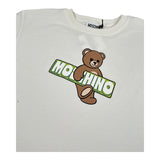 Moschino Abito Mezza Manica Tinta Unita con Stampa per Bambina HDV0HK BIANCO MOSCHINO 