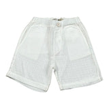 Petit Indi Bermuda Tinta Unita con Elastico In Vita per Neonato SS25BK8040X BIANCO PETIT INDI 