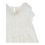 Billieblush Abito Tinta Unita con Tulle E Paillettes per Bambina U20989 BIANCO BillIEBLUSH 