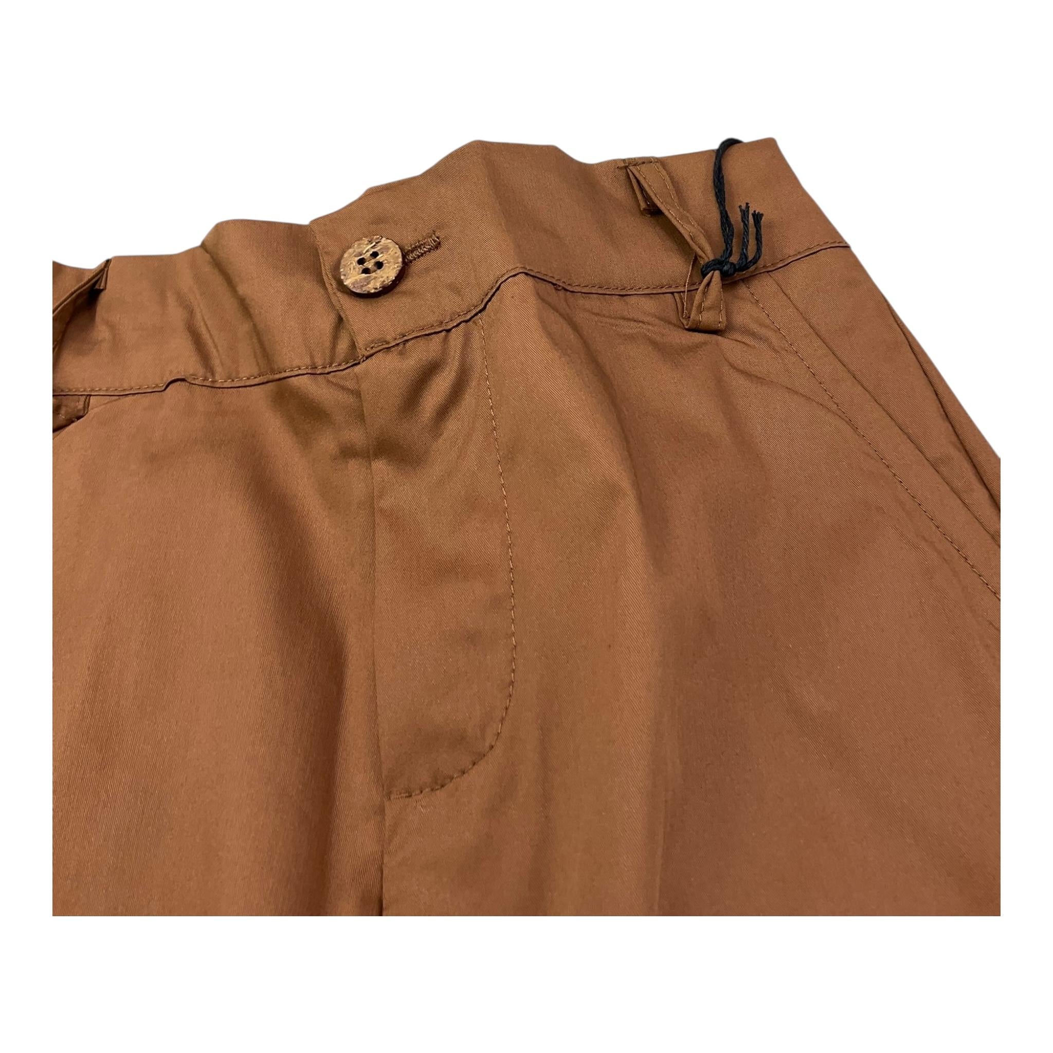 Never Too Pantalone Tinta Unita con Elastico In Vita per Bambino NT2010B MARRONE NEVER TOO 