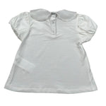 M+E' T-Shirt Tinta Unita con Colletto per Bambina UE1773X BIANCO M+E' 