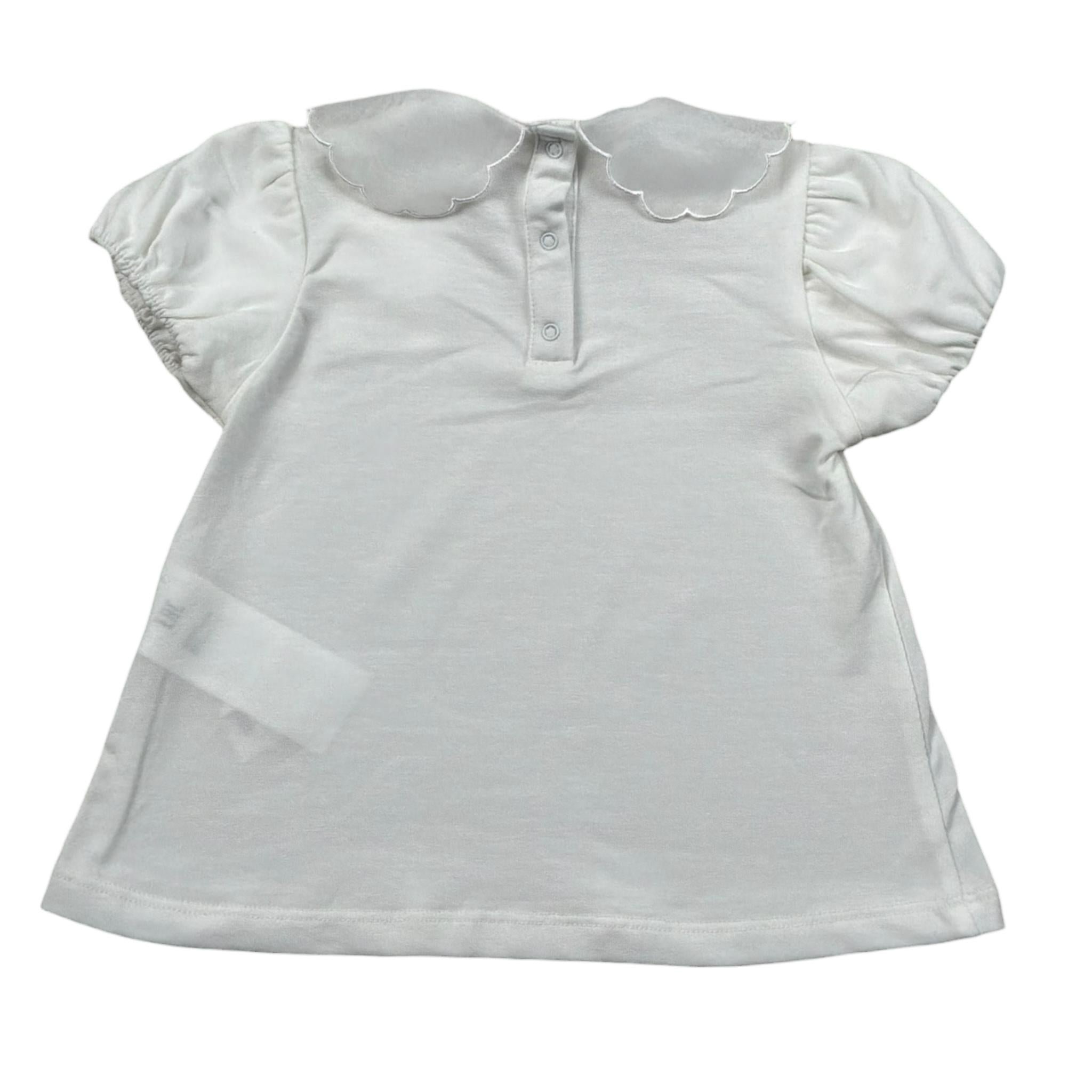 M+E' T-Shirt Tinta Unita con Colletto per Bambina UE1773X BIANCO M+E' 