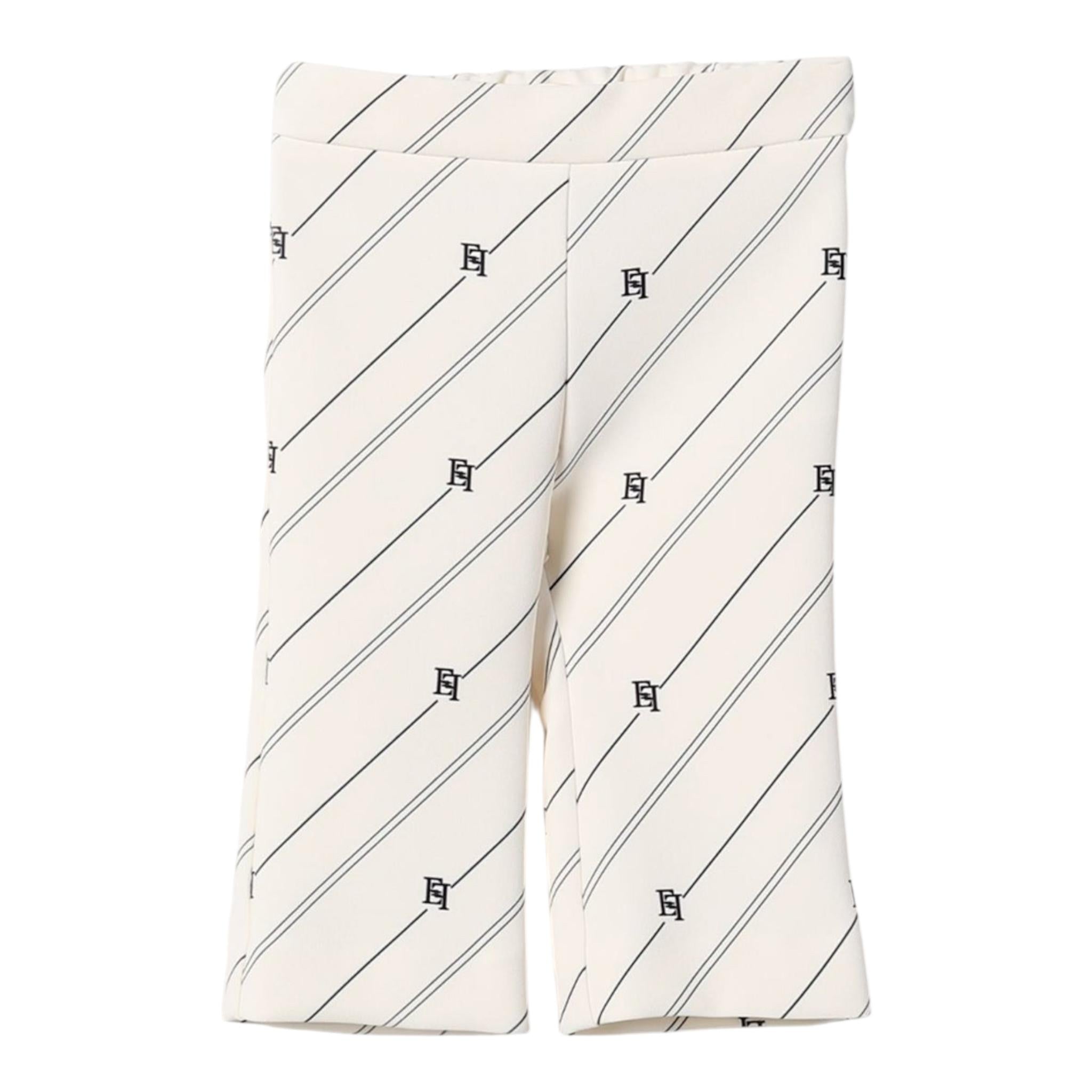 ELISABETTA FRANCHI pantalone tinta unita logato modello a zampa Bianco per Bambina EFPA270 BIANCO ELISABETTA FRANCHI 