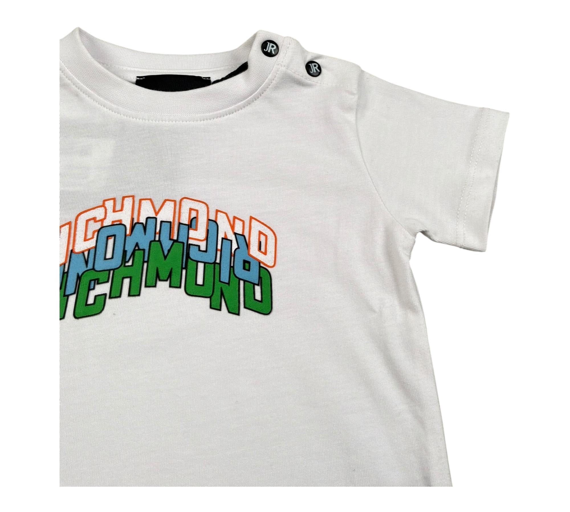John Richmond T-Shirt Girocollo Tinta Unita con Stampa per Neonato RIP260104TS BIANCO JOHN RICHMOND 