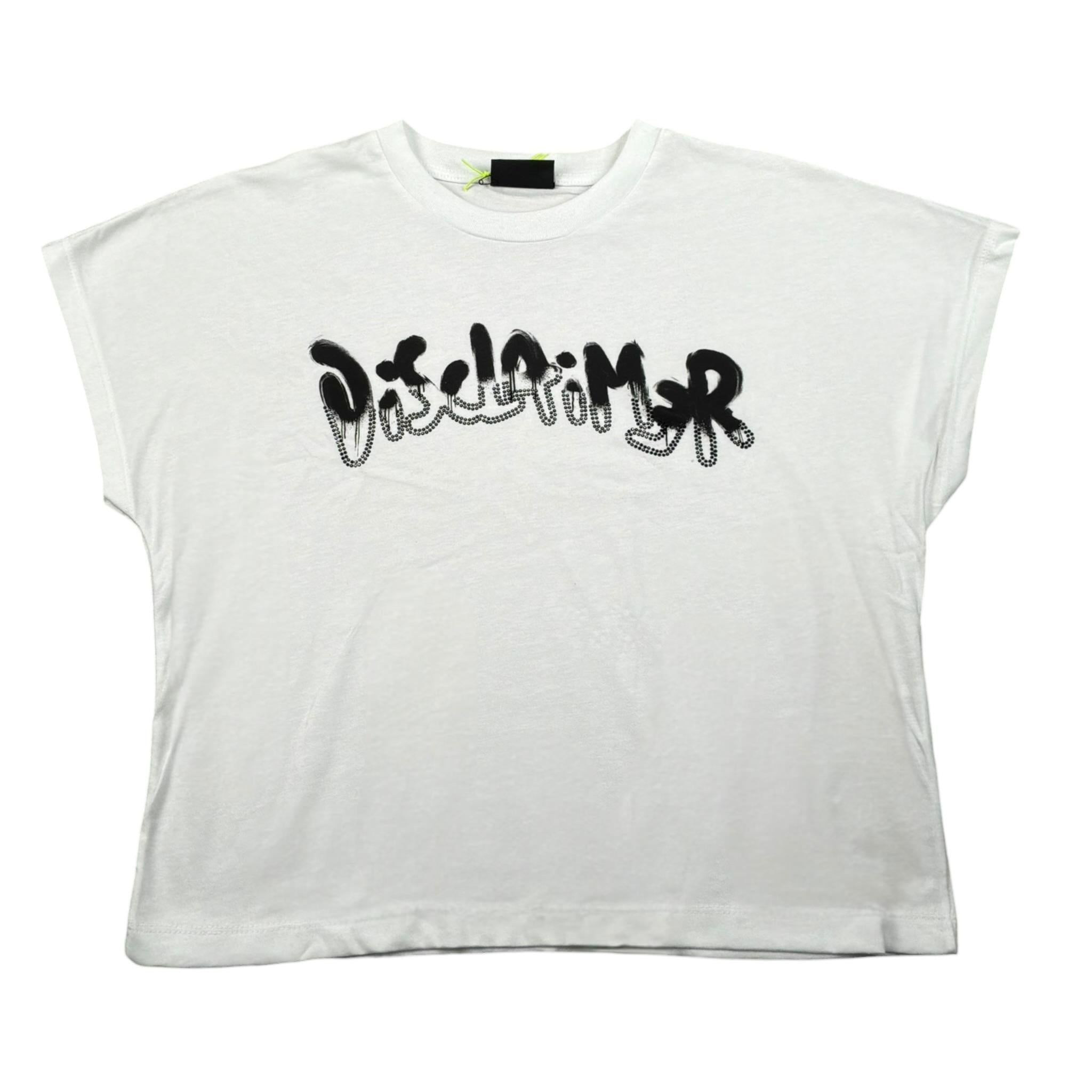 Disclaimer T-Shirt Girocollo Tinta Unita con Stampa per Bambina 25EDK58516 BIANCO DISCLAIMER 