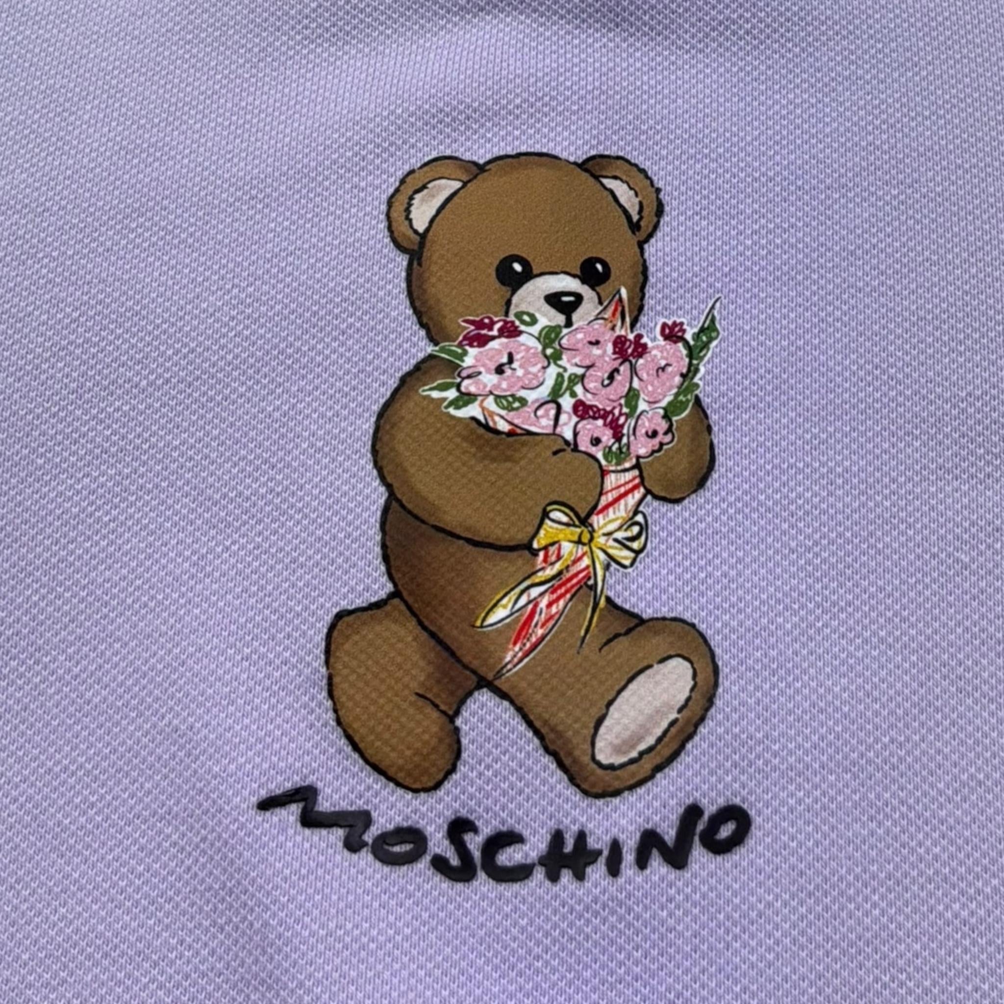 Moschino Abito Girocollo Tinta Unita con Stampa per Neonata MDV0DI LILLA MOSCHINO 