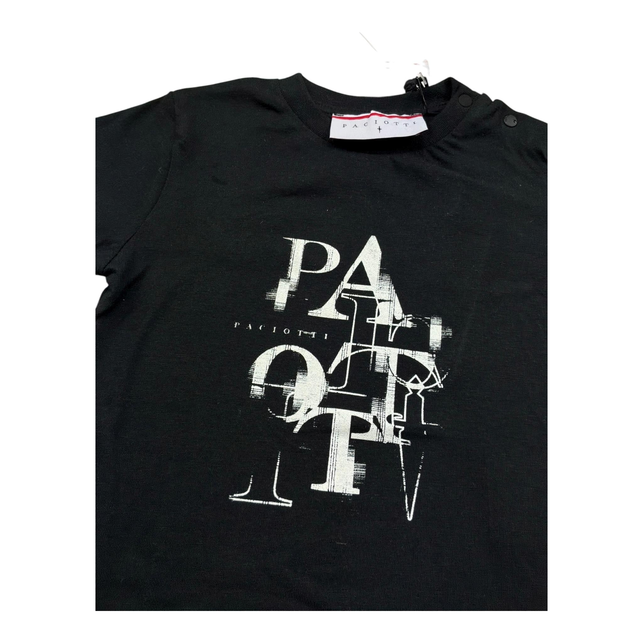 Cesare Paciotti T-Shirt Girocollo Tinta Unita con Stampa per Neonato TSP5167BXX NERO CESARE PACIOTTI 