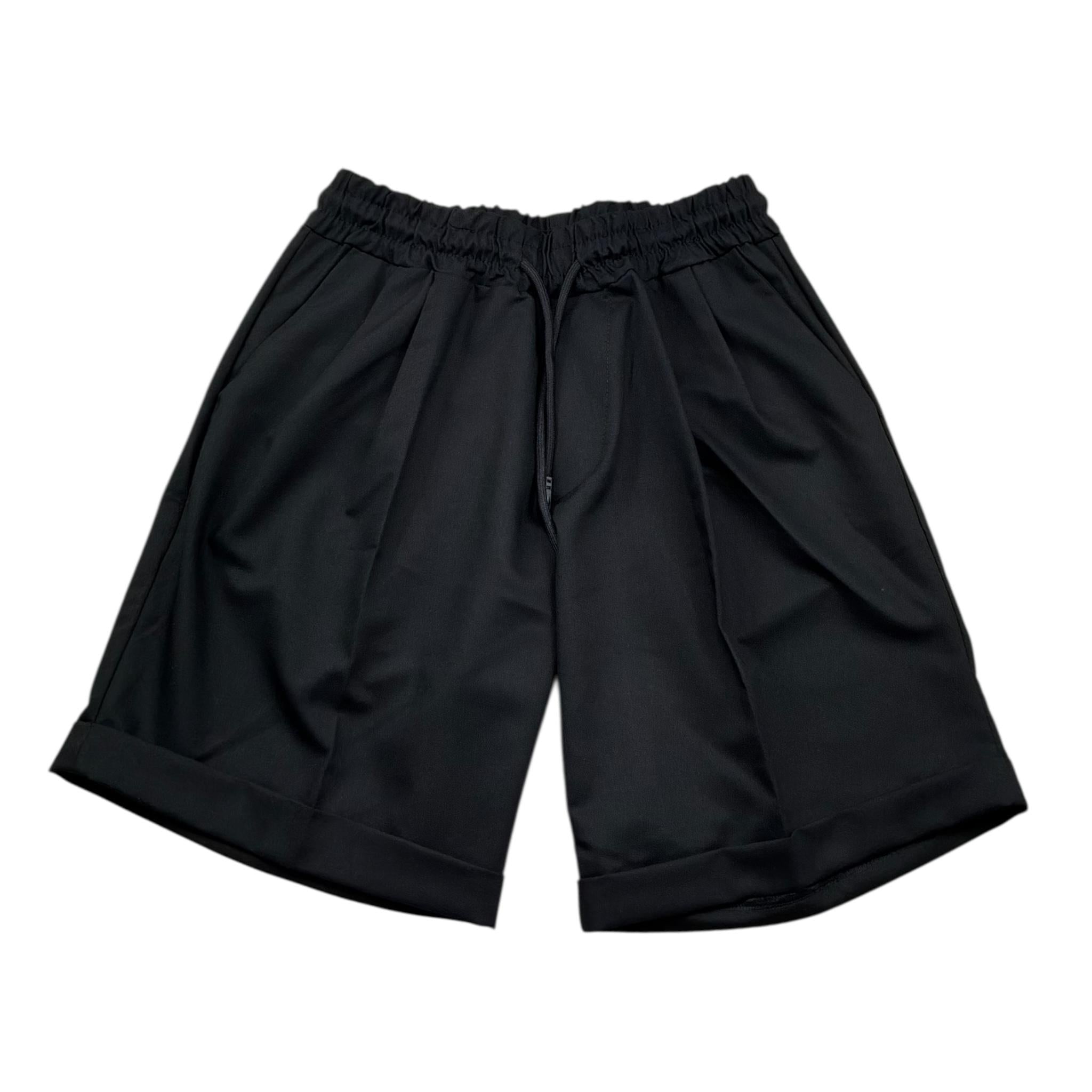 Make Bermuda Tinta Unita con Elastico In Vita per Bambino MK2446 NERO MAKE 