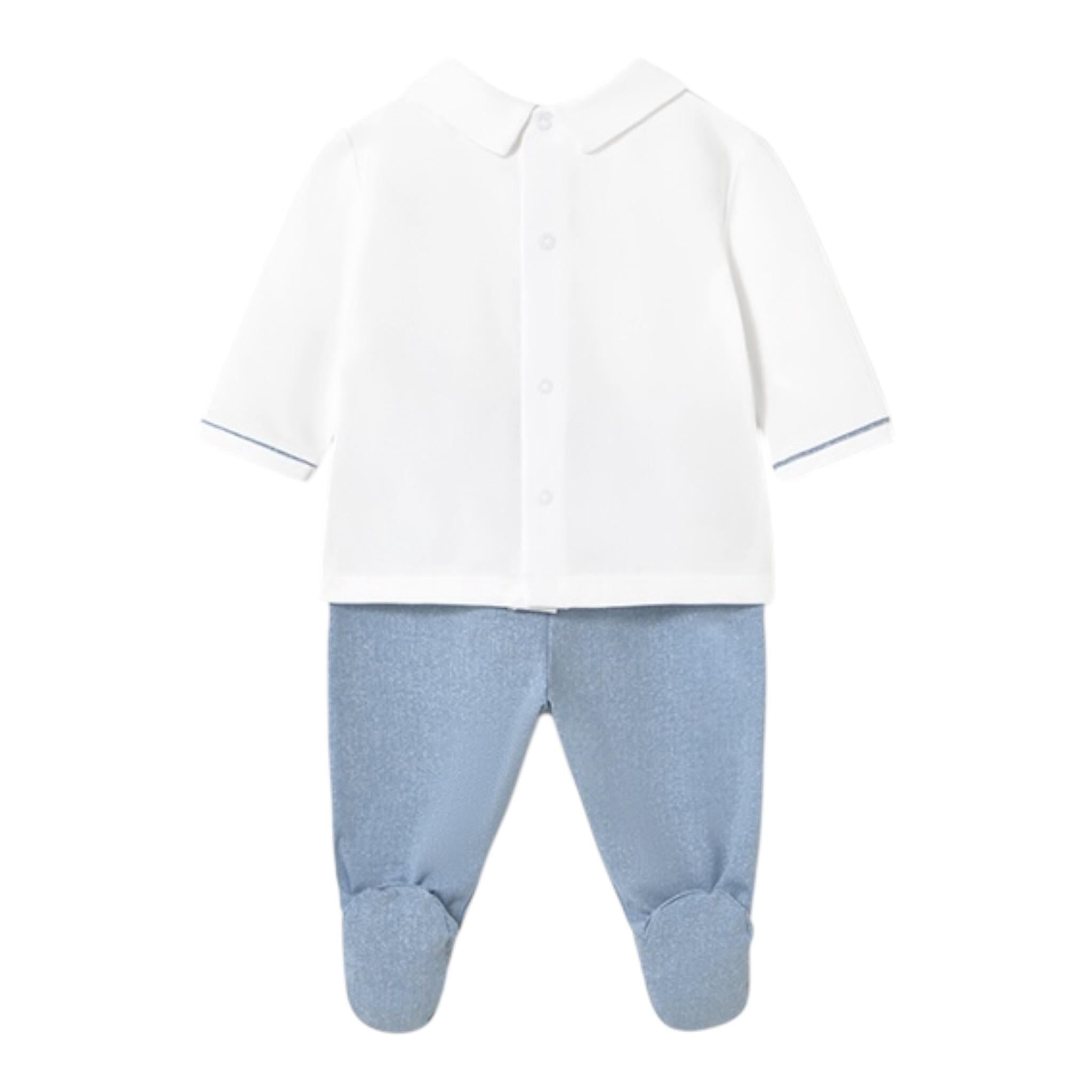 Mayoral Completo 2 Pezzi Shirt-Ghettina Bicolore per Neonato 1558X BIANCO/BLU MAYORAL 