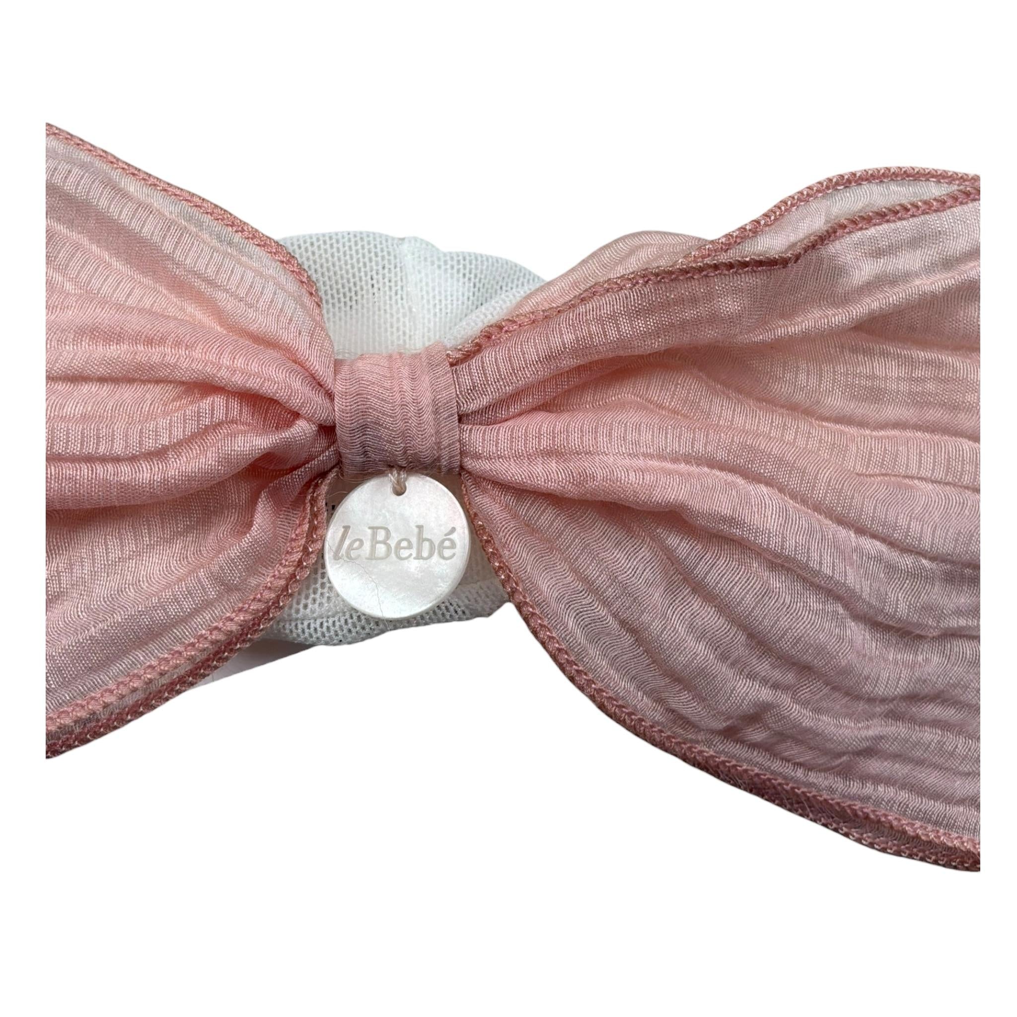 Le Bebe Fasce Tinta Unita con Fiocco per Neonata LBG5854 BIANCO LE BEBE 