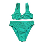 Mefui Costume 2 Pezzi Slip-Fascia Tinta Unita per Bambina MJ250410GN VERDE MEFUI 