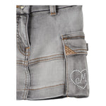 Monnalisa Gonna In Denim Tinta Unita con Girovita Regolabile per Bambina 19D701 GRIGIO MONNALISA 