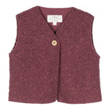 TEDDY E MINOU gilet tinta unita teddy Bordeaux per Neonata I24GD012PE027 BORDEAUX TEDDY E MINOU 