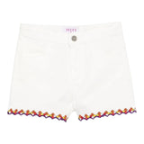 Emilio Pucci Short Tinta Unita con Profili In Contrasto per Bambina PW6A69 BIANCO EMILIO PUCCI 
