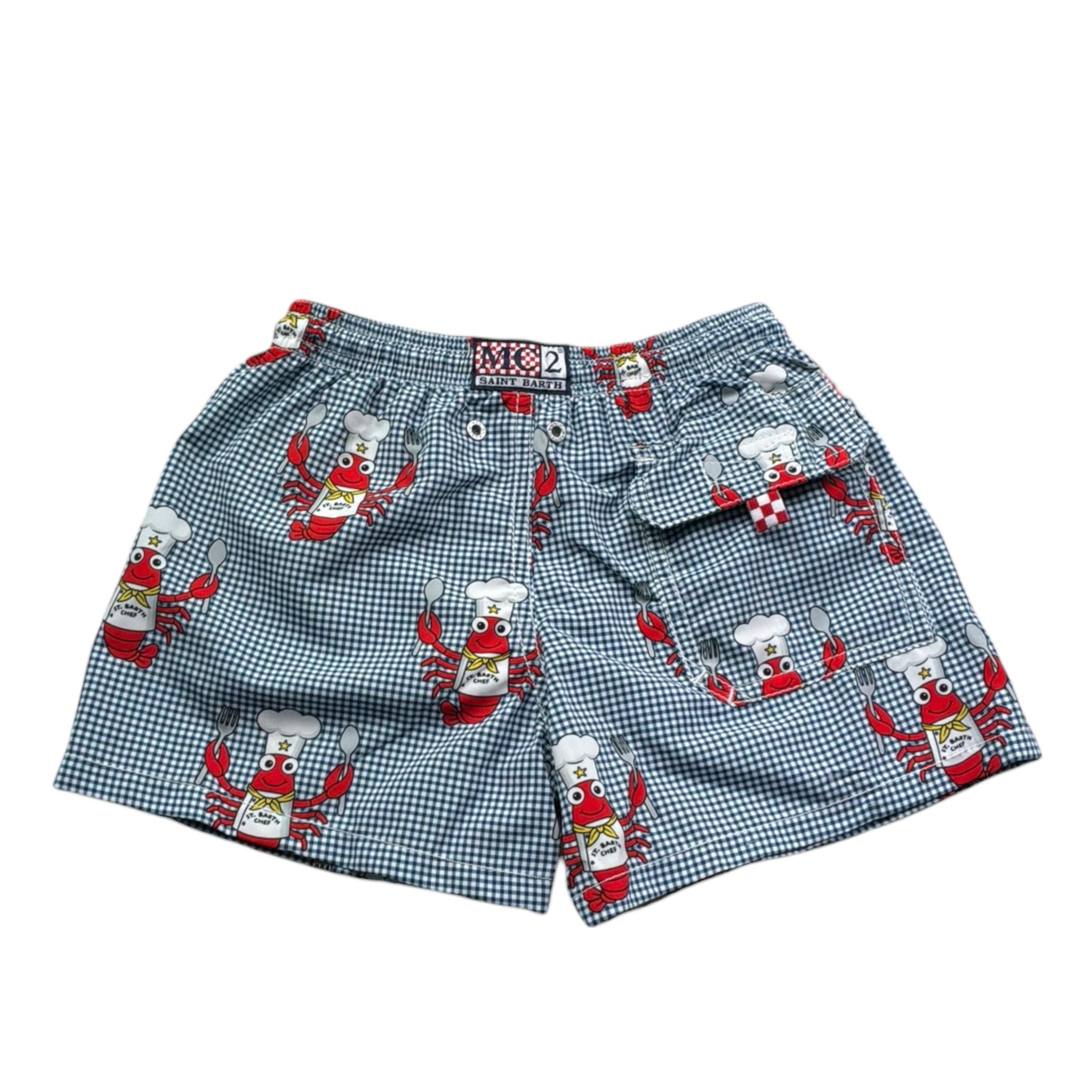 Saint Barth Costume Tinta Unita con Fantasia per Bambino 0073L BLU SAINT BARTH 