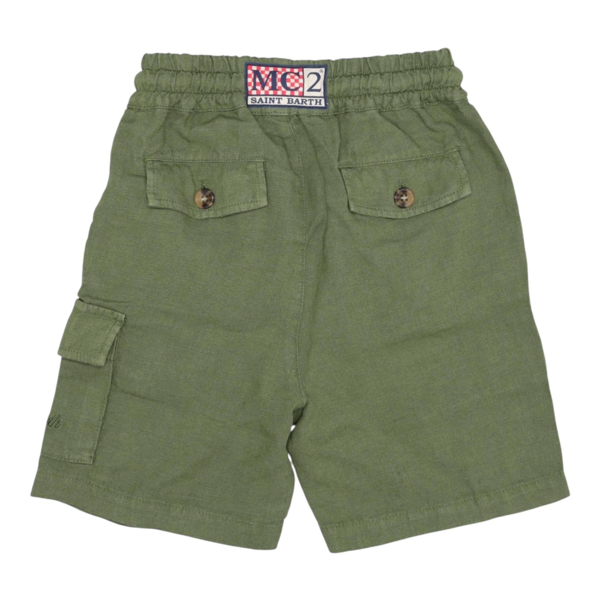 Saint Barth Bermuda Tinta Unita con Elastico In Vita per Bambino MERSEILLEJ VERDE SAINT BARTH 