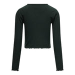 ONLY maglia tinta unita girocollo a costine Nero per Bambina 15326388 NERO ONLY 