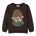 NAME.IT felpa chiusa girocollo tinta unita con stampa in contrasto Marrone per Bambino 13236357 MARRONE NAME.IT 