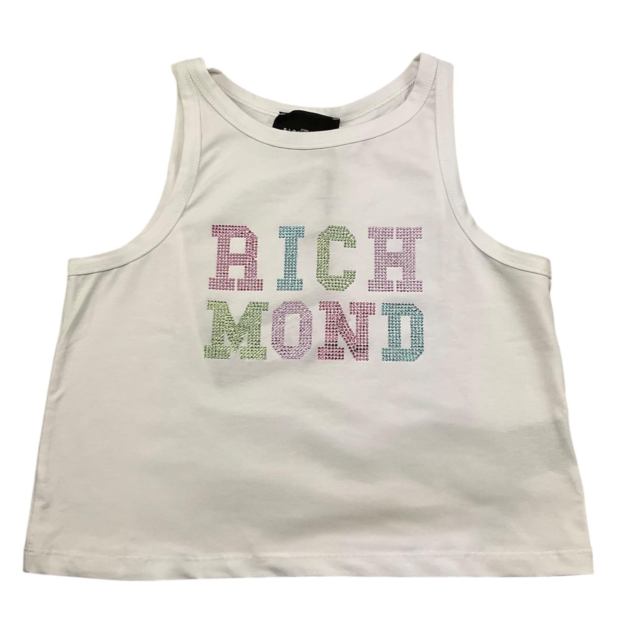 John Richmond Canotta Tinta Unita con Brillantini per Bambina RGP25211CN BIANCO JOHN RICHMOND 