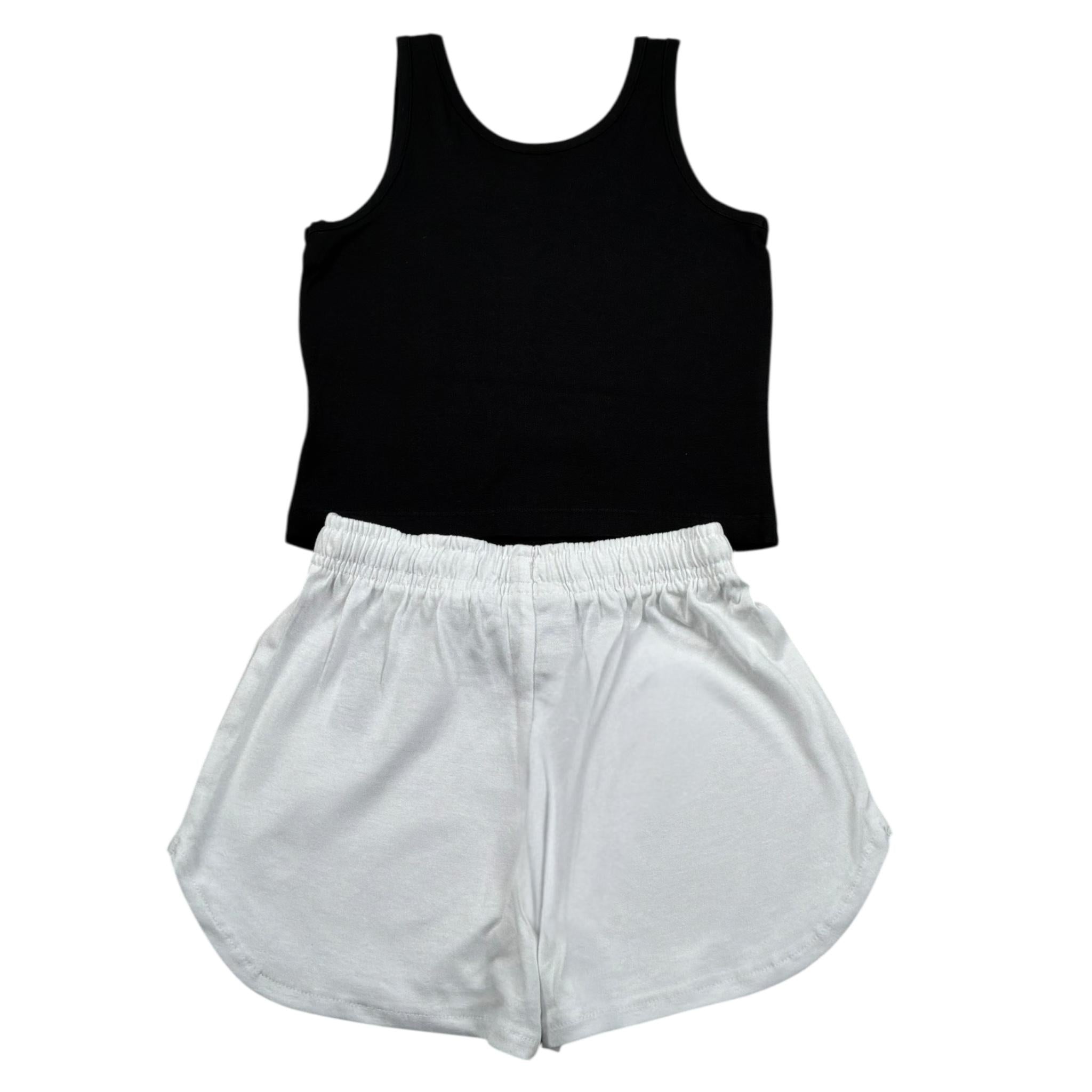 Diadora Completo 2 Pezzi Canotta-Short Bicolore per Bambina 102181717 BIANCO/NERO DIADORA 