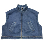 KHRISJOY giubbino smanicato in denim con zip  Blu per Bambina KU2A52 BLU KHRISJOY 