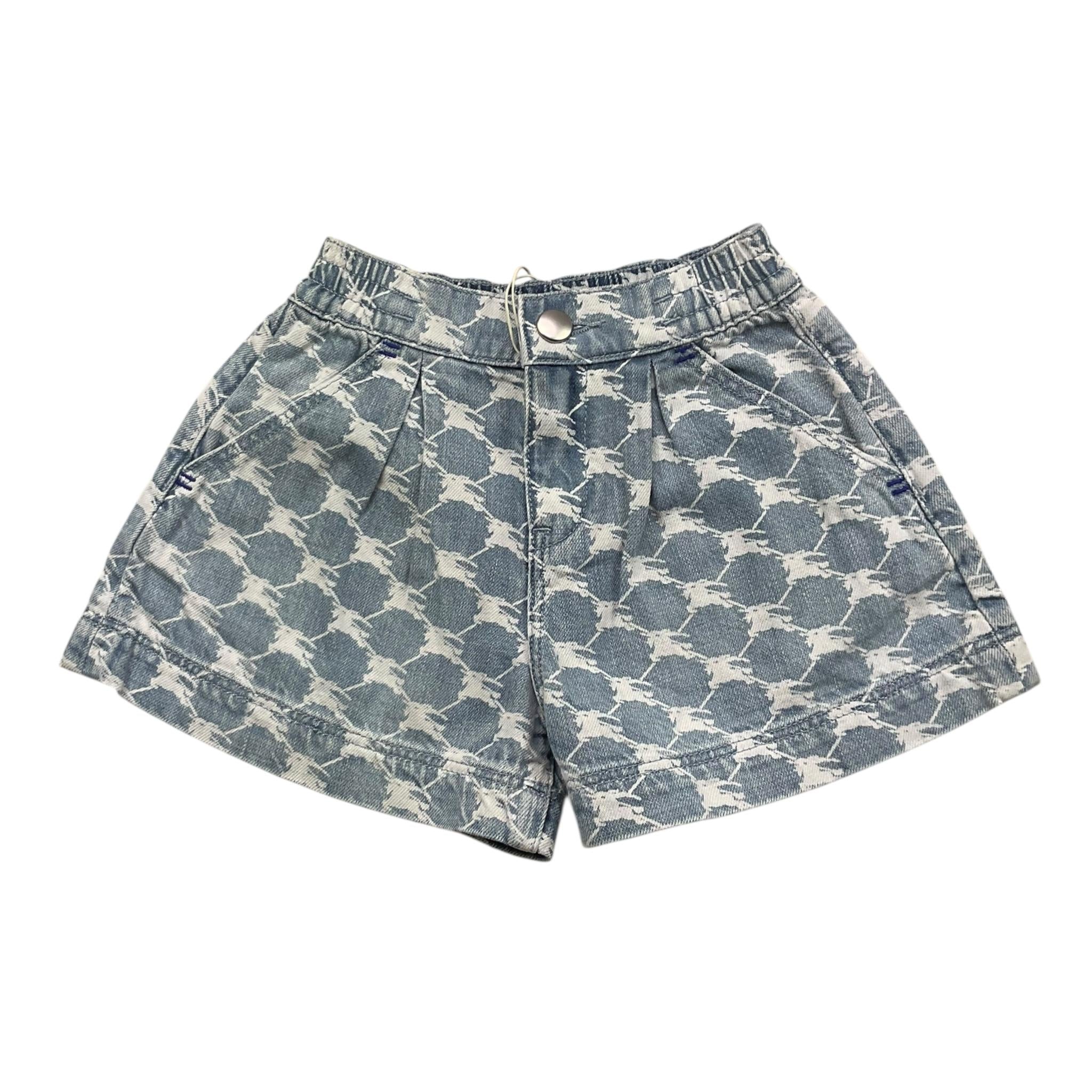 Burberry Short Tinta Unita con Fantasia per Bambina 8072984 BLU BURBERRY 