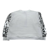 Dixie Felpa Chiusa Girocollo Tinta Unita con Maniche Paillettate per Bambina LB09042G74 BIANCO DIXIE 