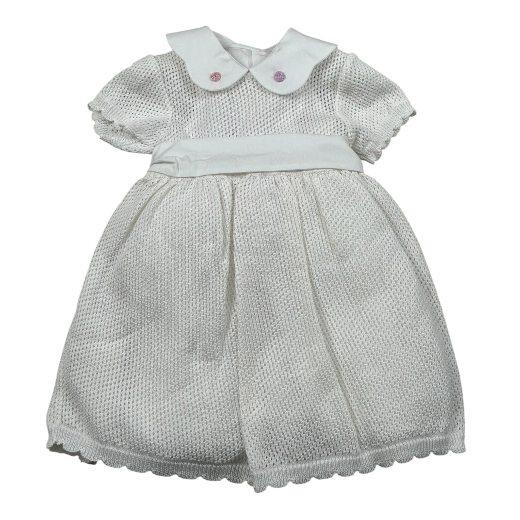 Le Coconne Abito Mezza Manica Traforato per Neonata LCN1937 BIANCO LE COCONNE 