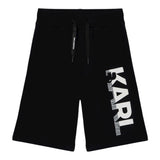 Karl Lagerfeld Bermuda Tuta Tinta Unita con Logo per Bambino Z30413 NERO KARL LAGERFELD 