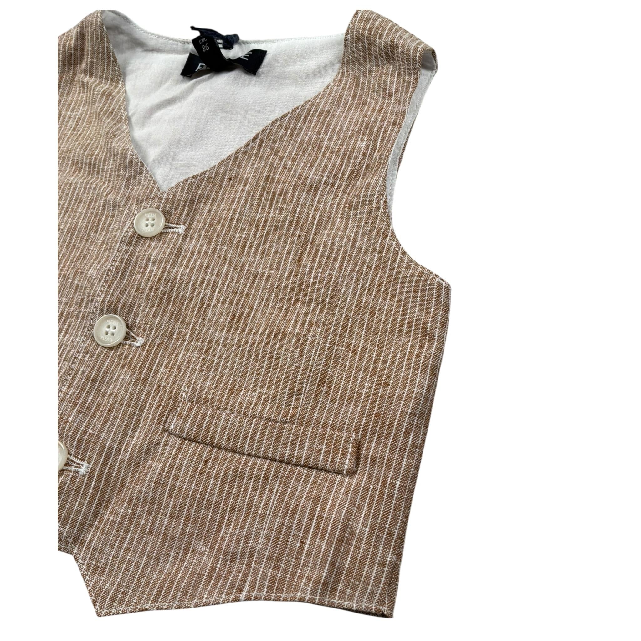 Please Gilet Tinta Unita  per Neonato JH02301B73 MARRONE PLEASE 