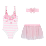 Monnalisa Set Costume 3 Pezzi Costume-Fascia-Gonna per Bambina 39E042J ROSA MONNALISA 