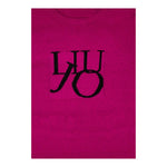 LIU JO maglia girocollo tinta unita con logo Fuxia per Bambina GF3061 FUXIA LIU JO 