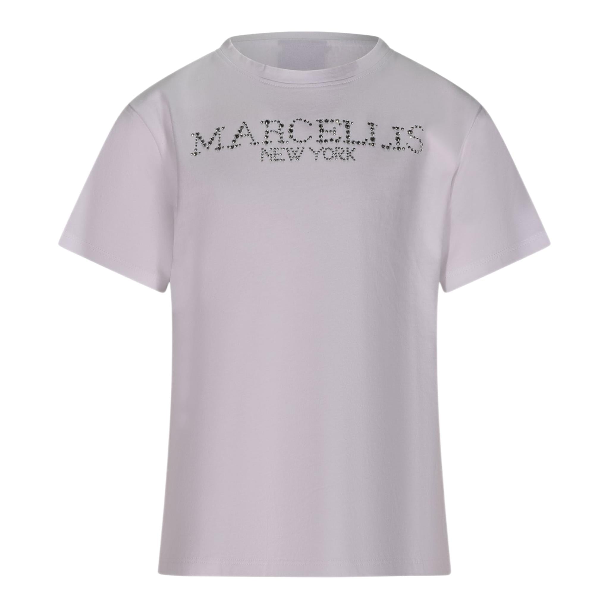 Marc Ellis T-Shirt Tinta Unita con Stampa per Bambina JMJTS01208 BIANCO MARC ELLIS 