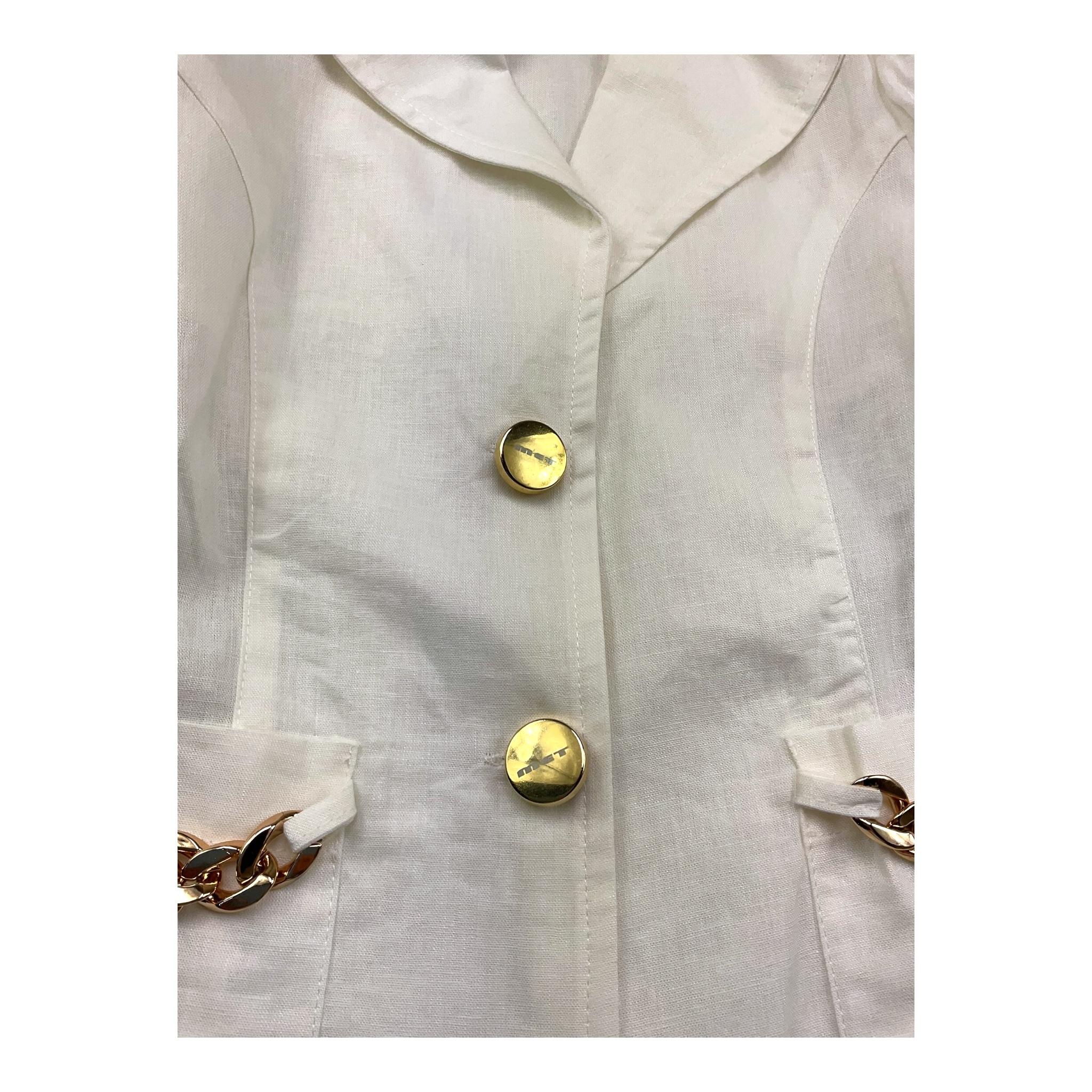 Met Giacca Tinta Unita con Applicazioni per Bambina ME169 BIANCO MET 